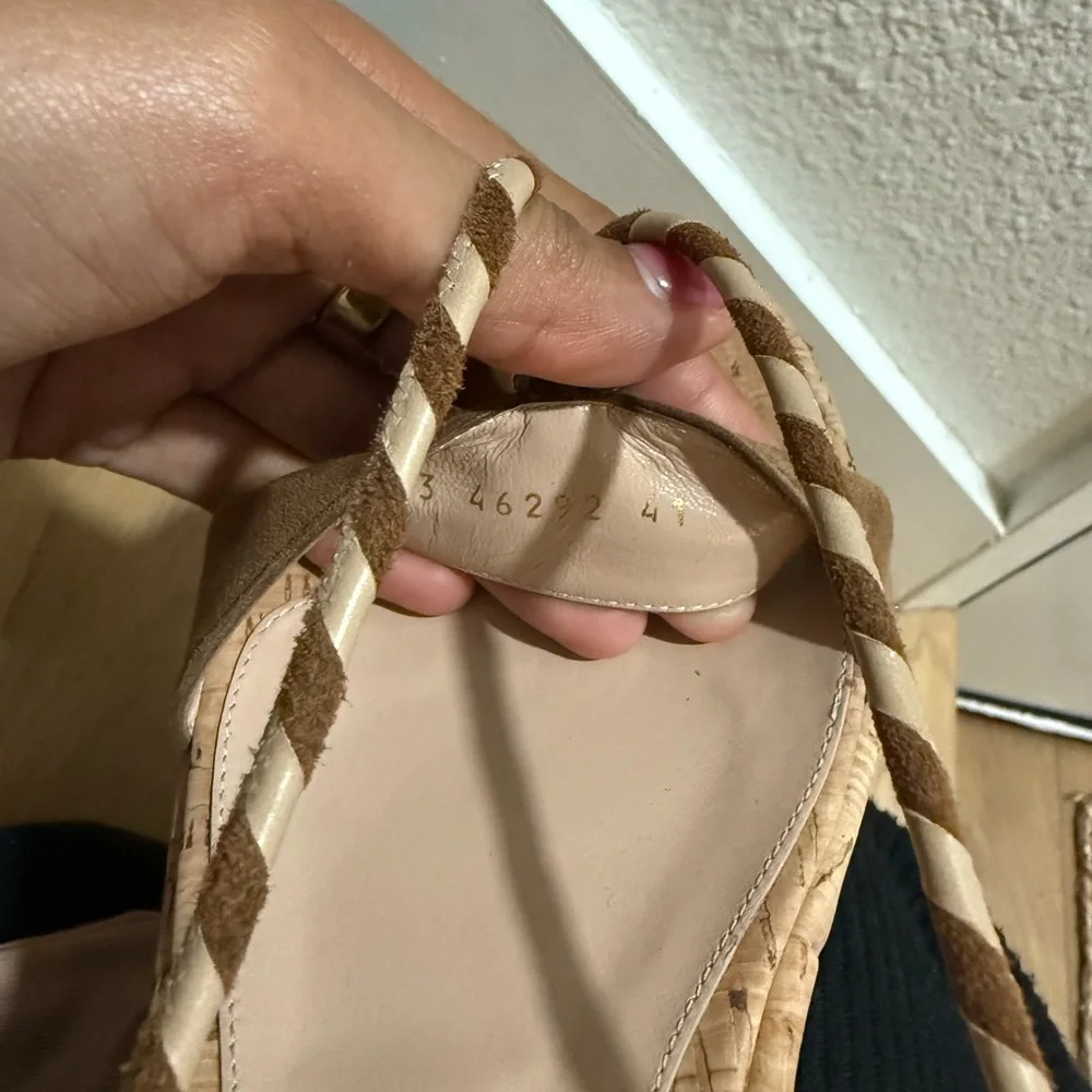 Gianvito Rossi Lace Up Cork Platform Sandals Size 41